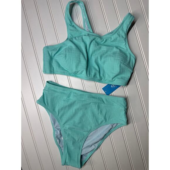 NWT Cupshe Two Piece Swimsuit Bikini Pink Crossback Bikini Swim BUNDLE Size M - Picture 4 of 7